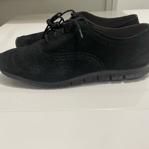 Cole Haan Zerogrand Suede Shoes Black Wingtip Oxford W06084